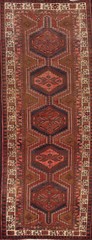 Vintage Tribal Traditional Geometric Ardebil Runner Rug Wool Hand-made Rug 4×10
