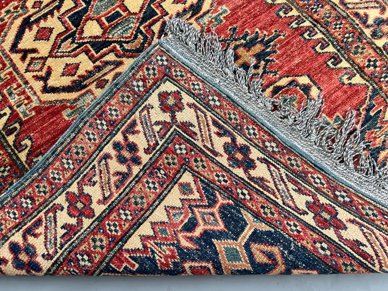 Vintage Beautiful Natural Vegetable Dye Super Kazak Turkoman Carpet gallery