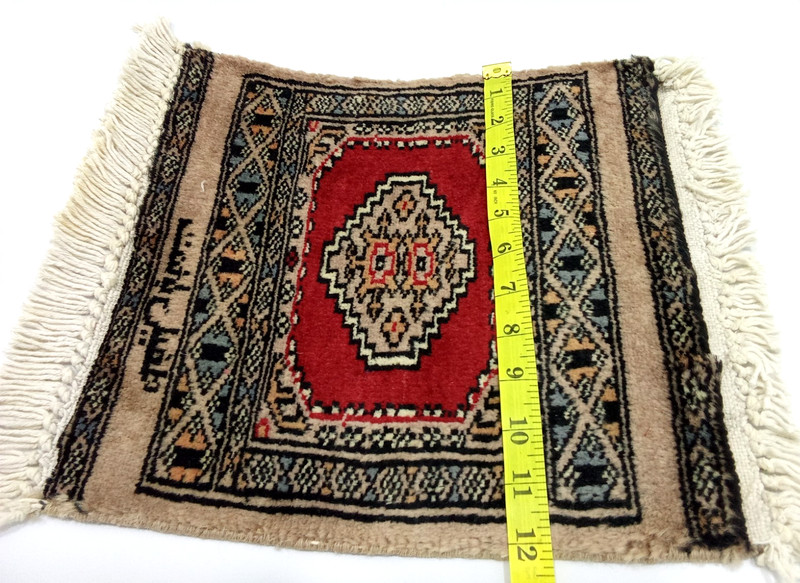 Handmade Persia RED Wool Rug 12 X 12 Inches Frame Rug 1 x 1 ft gallery