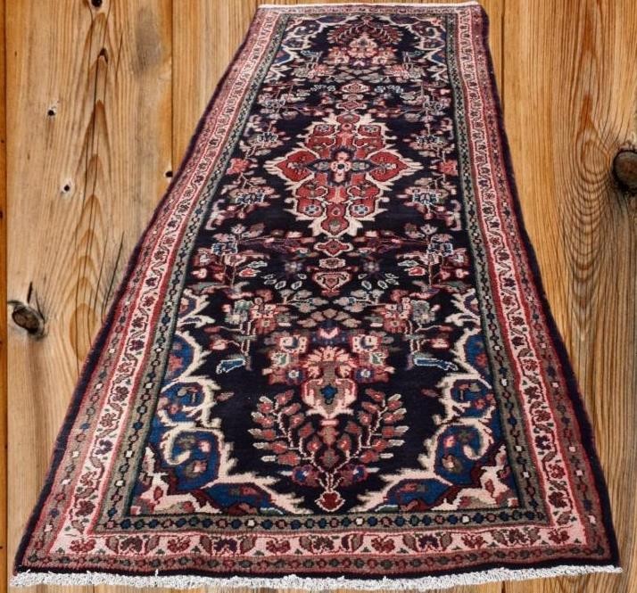 Vintage Rug. Handmade Oriental Carpet Wool Runner 3'5 x 10'6 Vase Design 4 x 11 gallery