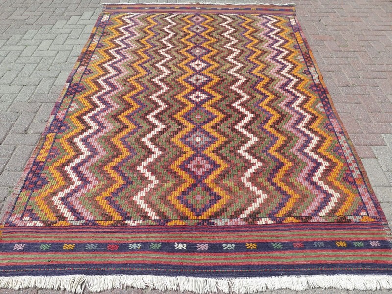 Home Decor, Area Rugs, Handmade Floor Carpet Turkish Kilim Wool Teppich 72"X112" gallery