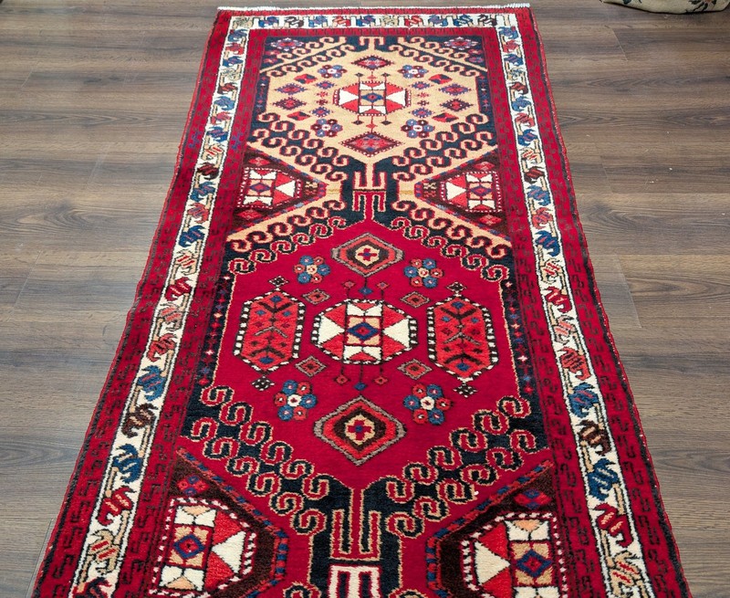 Per'sian Sarab Runner Rug 3.4 x 13.8, Geometric Medallions, Tribal gallery