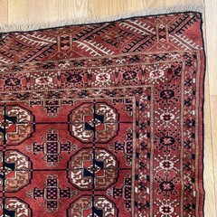 Vintage Bokhara Rug 3′ 11 x 5′ 10 Red Brown Wool Oriental Rug