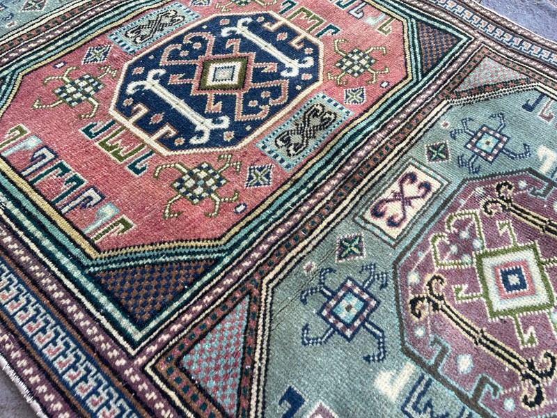Turkish Vintage Rug Handmade Wool Rug Bohemian Runner Rug Home Rug2,0 x 4,7 ft gallery