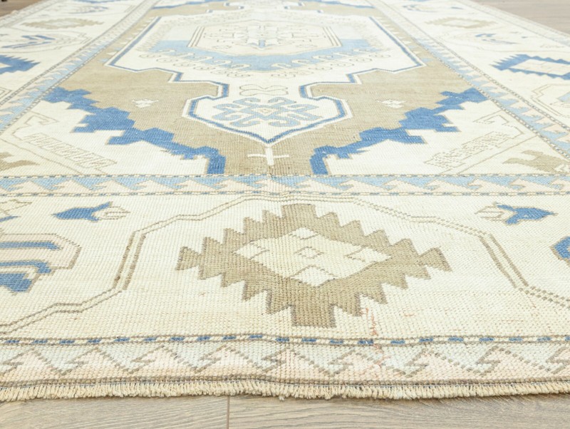 Oversize Turkish Oushak Rug – 7'6"x10'10" – Mid Century Modern Geometric Carpet gallery