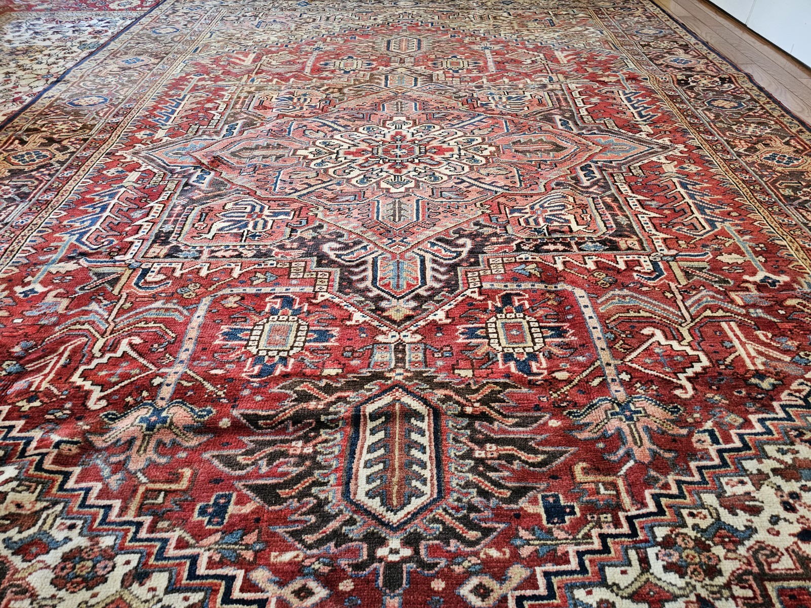 8.7x11.11 ANTIQUE FINE HERIZ RUG SERAPI VINTAGE USHAK KAZAK CAUCASIAN SHIRVAN gallery