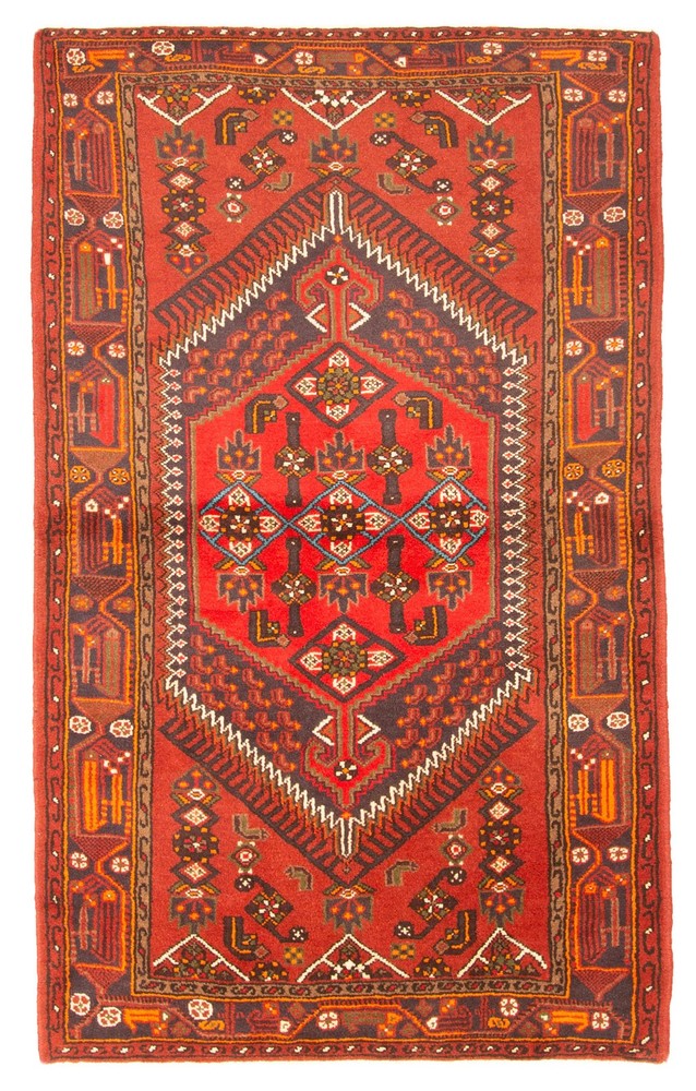 Vintage Hand-Knotted Area Rug 4'2" x 6'9" Traditional Oriental Wool Carpet