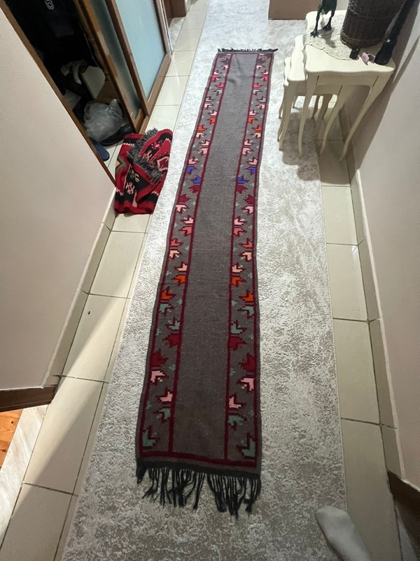Vintage Wool Kilim Runner Rug 300x52 cm – 100% Wool Tribal Hallway Rug gallery