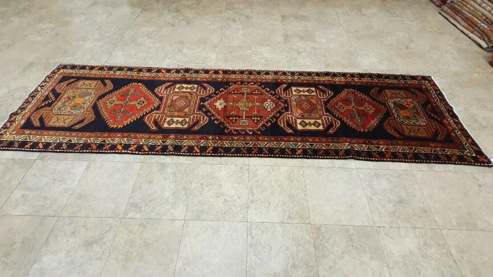 3x13ft Karabahk Area Rug |Rare Vintage 1940's Wool Pile Vgy Dyes High-Karabahk