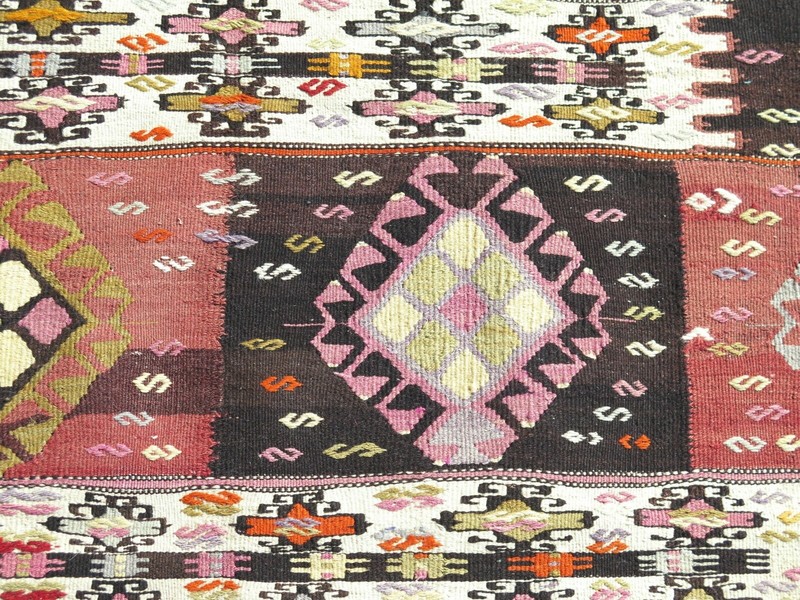 Vintage Oriental Rugs, Turkish Kilim, Carpet, Teppich, Kelim, Wool Tapis 59"x72" gallery
