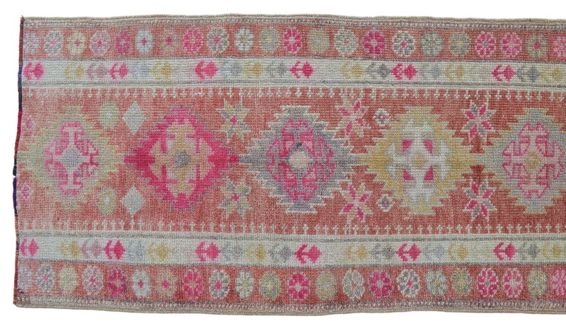 2x10 ft Runner Turkish Rug HandMade Distressed Narrow Hallway Rug actua 2.3x10.2 gallery