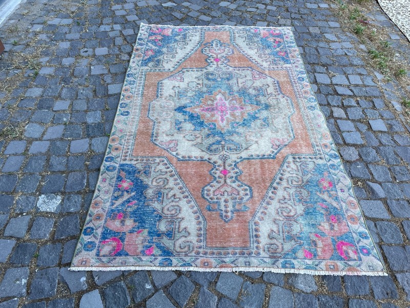 Home Decor Rug, Turkish Vintage Rug, Boho Decor Rug, Oushak 4,2 x 6,7 ft gallery