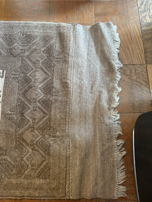 Wool Runner Turkish? Oushak Geometric Tribal Tan Brown 11ft x 31” Hand Knotted gallery