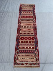 2×6.5 ft Stunning Vintage Raro Sirjandi Sumak Embroidered Natural Vegetable Dye