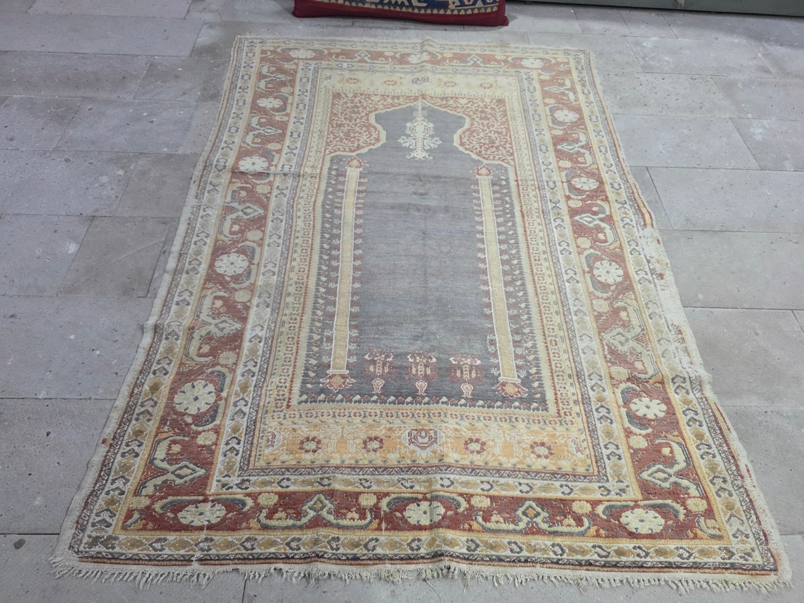 Antique Ghiordes Rug, Old Anatolian Tribal Carpet, Turkish Prayer Rug gallery