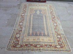 Antique Ghiordes Rug, Old Anatolian Tribal Carpet, Turkish Prayer Rug