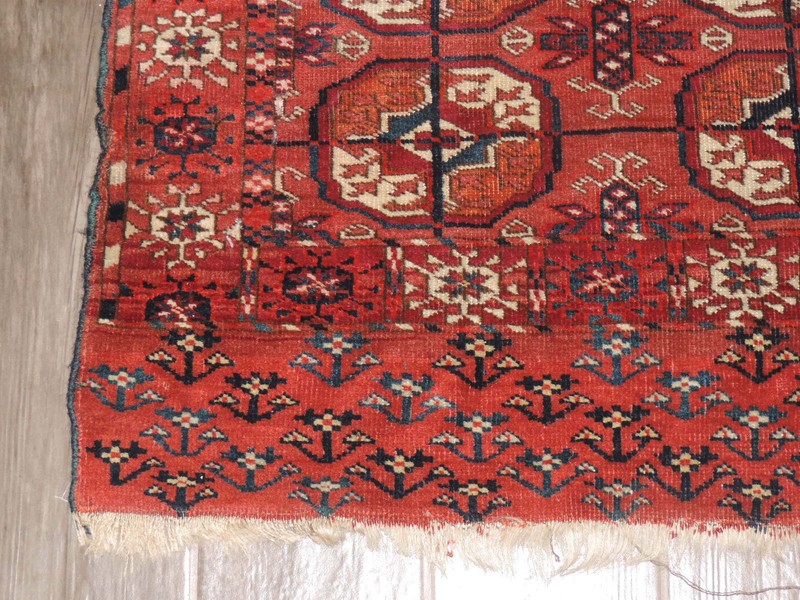 3x4ft. Antique Turkoman Bokharra Wool Rug gallery