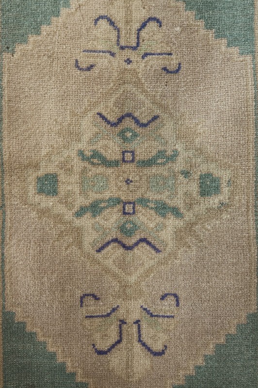 Vintage Turkish Small Rug Handmade Wool Door Mat Tribal Geometric 2x3 ft gallery