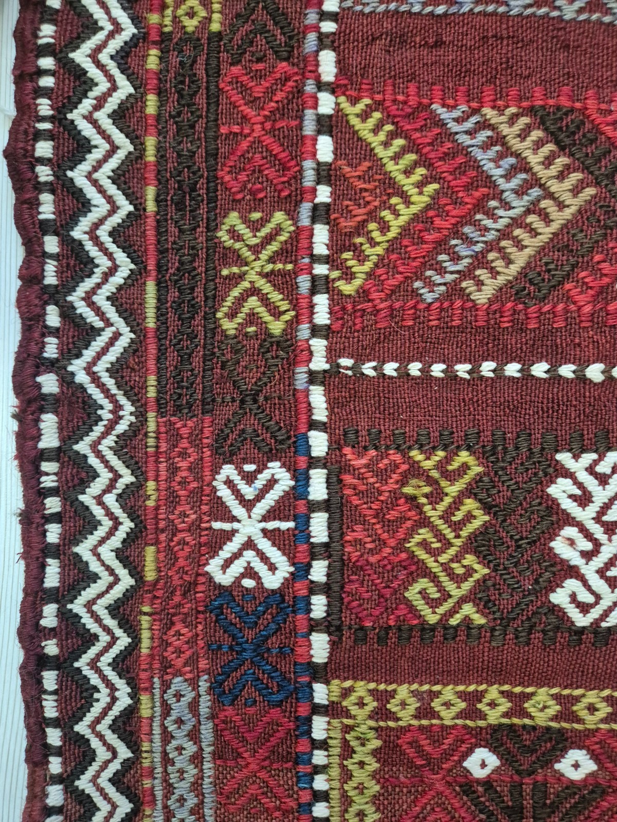 Rare Antique Konya Obruk Handwoven Cicim Rug, 14x58'' Turkish Tribal Kilim Rug gallery