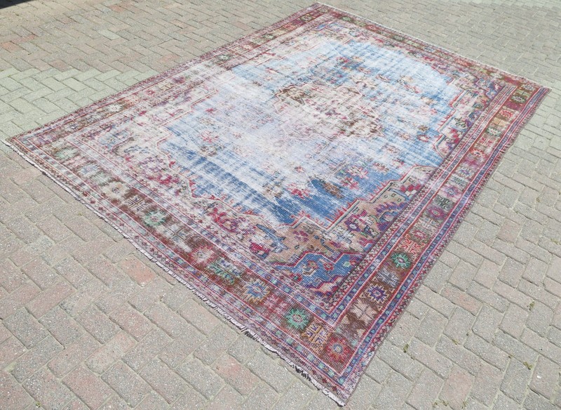 Turkish Rug, Area Rugs 8x12, Handmade Floor Carpet, Antique Wool Rug 100"X139" gallery
