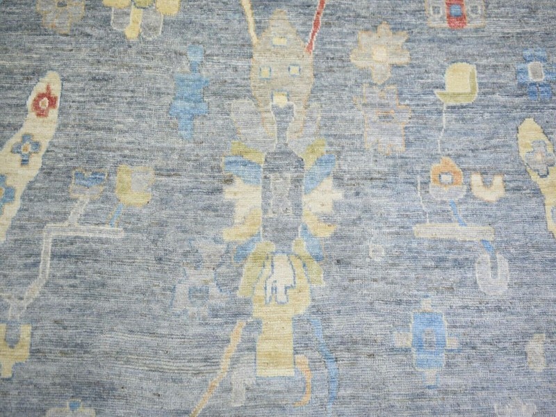 12'0" x 16'0" Gray, Natural Dyes, Organic Wool, Hand Knotted, Angora Oushak Rug gallery