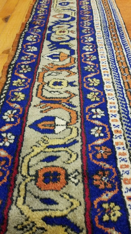 Beautiful Vintage 1950-1960s Wool Pile, Henna Dye Tribal Dowry Rug 4’4”x 6’6” gallery