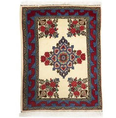 2X3 ft Handmade Indo-Bidjar Oriental Rug Floral Design Vintage Carpet Home Decor