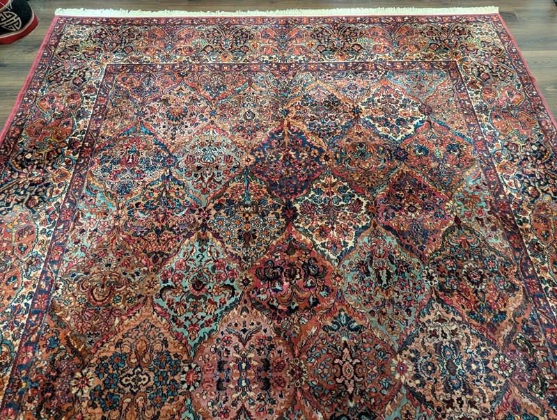 Antique Karastan Rug 8.8 x 12 Multicolor Panel Kirman #717, Wool gallery