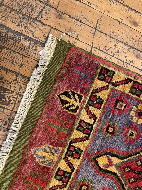 Beautiful Antique 1940-1950's Wool Pile Henna Dye Tribal Runner Rug 1’9”x5’4” gallery