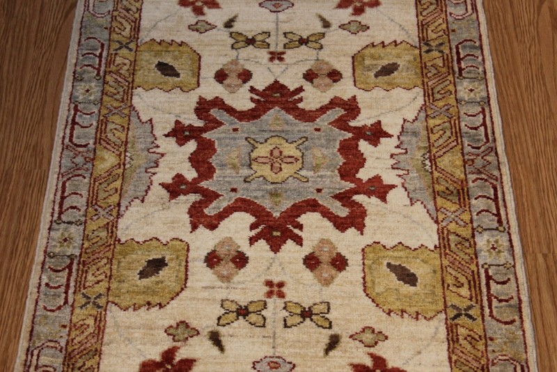 _HANDMADE-RUG-2' x 3' Agra Design made out of natural wool- dyes throw rug gallery