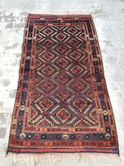 Classic Rug 6’6″x3’6″ ft Nomadic Afghan Baloch Rug Vintage Wool Area rug ethnic