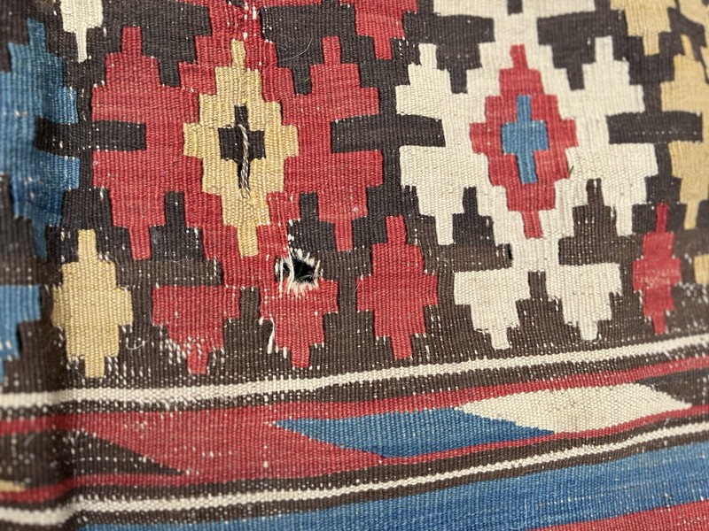 Red Antique Caucasian Shirvan Kilim Rug 4.2 x9.3 gallery