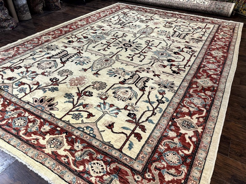 Peshawar Rug 10x14, Beige and Rust Red, Large Pak Per'sian Rug, Pakistani Rug gallery