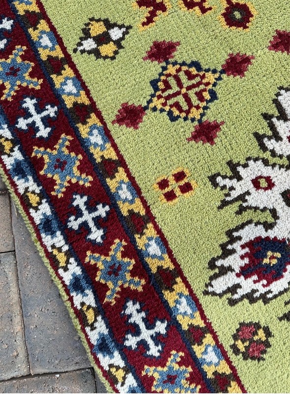 Brand New Handmade Turkish Oushak Lime Green Runner, Soft Pile, 3'x8' gallery