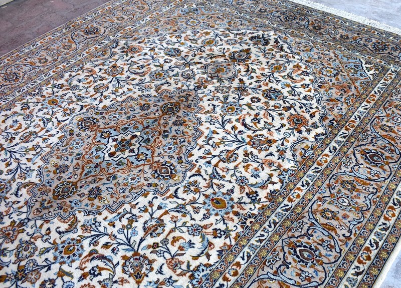 8x12 ft Vintage Caucasian Oriental Area Rug Ivory Floral Hand Knotted Wool Rug gallery