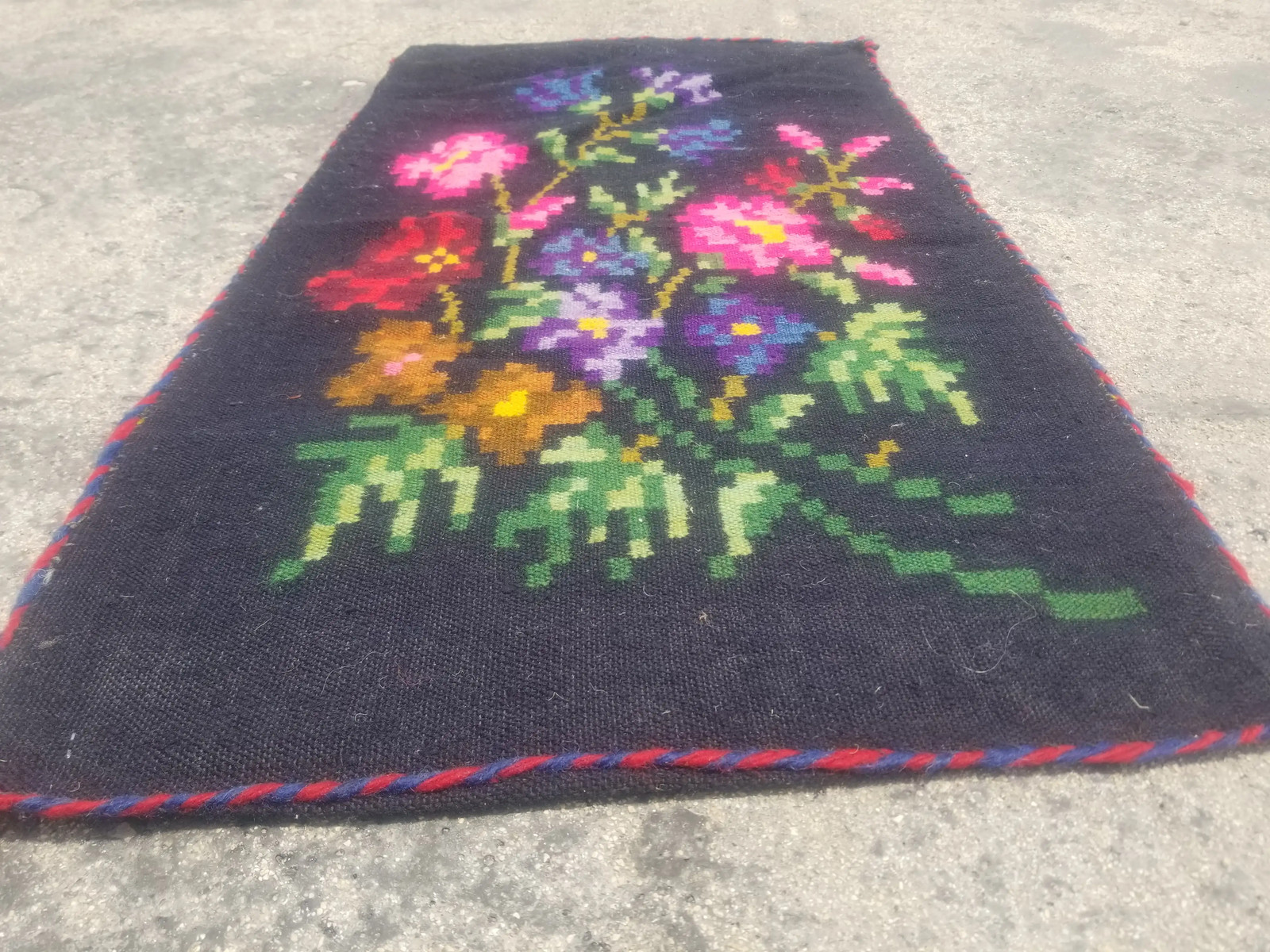 Fine Vintage Traditional Handmade Bessarabian Wool Multicolor Kilim 6.2x3.4 ft gallery