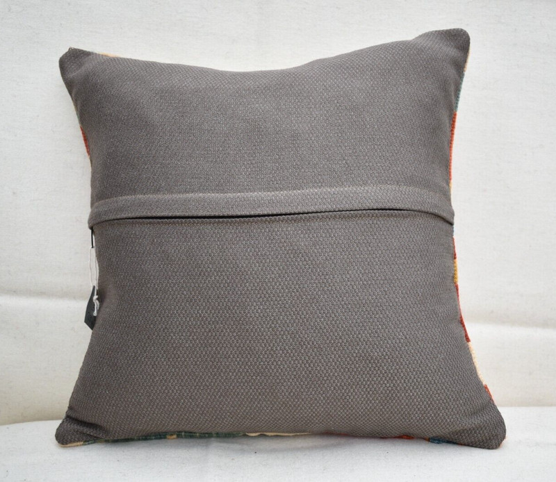 15''x15'' Decorative Handmade Turkish Kilim Pillow Cover Sofa Rug Cushion Cover gallery