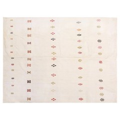 Minimalist Vintage Turkish Kilim Rug 190×254 cm | Large Area Rug 6×8 ft