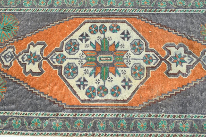 Turkish Door Mat Small Rug 2x4 Hand-Knotted Vintage Oushak Mini Rug Carpet,931 gallery