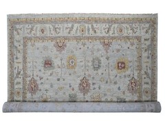 14’x17’9” Exquisite, Grey, Vegetable Dyes,Hand Knotted,Angora Wool Oushak Rug