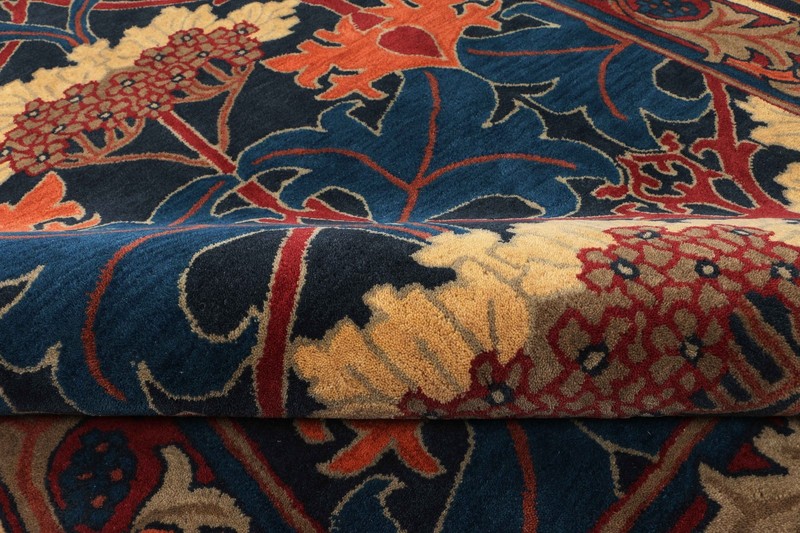Woman Weaver New Cecil Blue handmade Traditional Parsian Style Wool Area Rug gallery