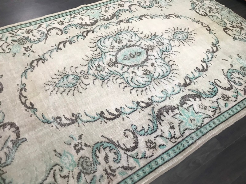Green Turkish Rug, Large Turkish Rug, Green Vintage Rug, Large Area Rug, Handmad gallery