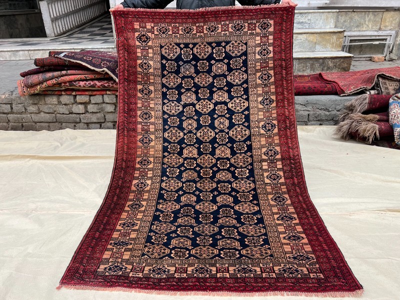 Antique Hand Knotted Afghan Baluchi Rug 4x6 ft Traditional Nomadic Tribal Carpet gallery