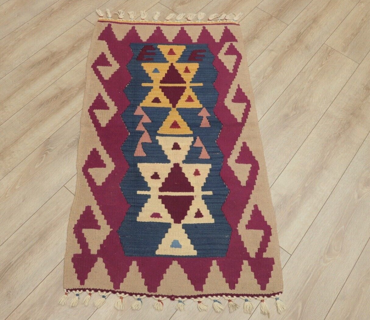 Cappadocia Ethnic Foyer Rug Anatolian Hand Knotted Tribal Kilim Carpet 2x4 ft gallery