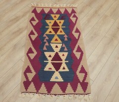 Cappadocia Ethnic Foyer Rug Anatolian Hand Knotted Tribal Kilim Carpet 2×4 ft