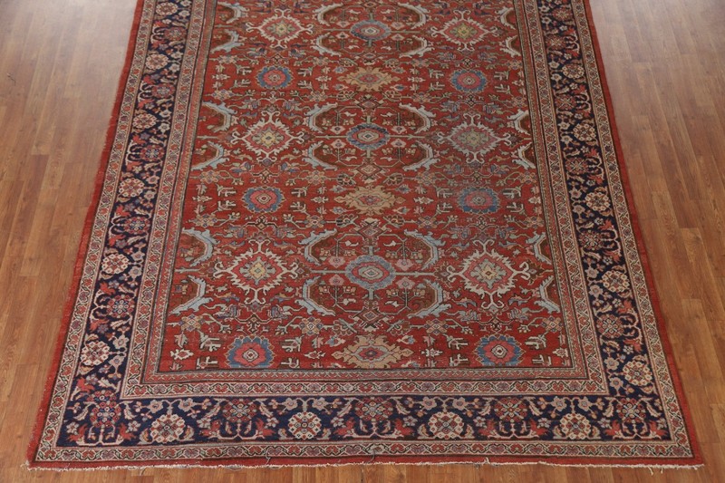 Pre-1900 Vegetable Dye Antique Rug 8x11 Wool Hand-knotted Living Room Carpet gallery