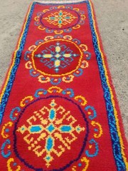 Vintage Hand Made Traditional Oriental Wool Multicolor Carpet Rug 137x52cm