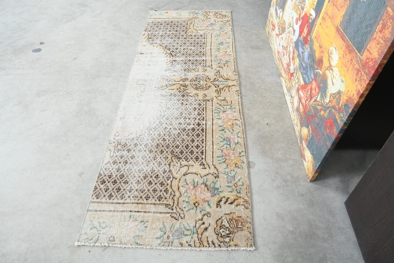 Oushak Runner Rugs Turkish Runner Hand-Knotted Carpet Vintage Rug 2 x 6 ft 386 gallery