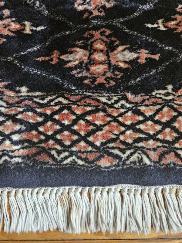 Hand knotted Pakistan Bokhara Jhaldar Wool Area Rug 1'11" x 1'6" Plush 324 KPSI gallery