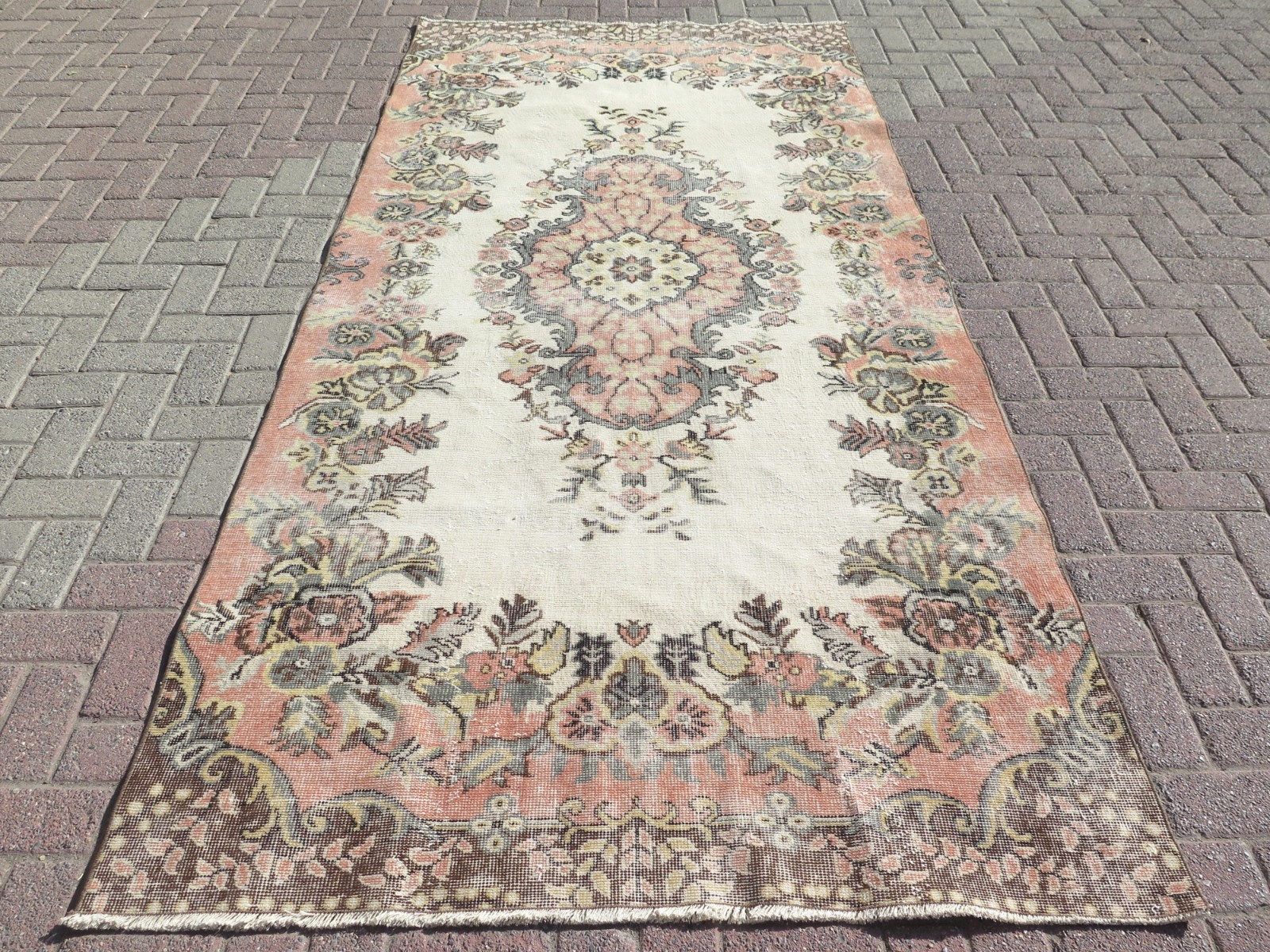 Vintage Rug, Anatolia Carpet, Distressed Rug, Floor Carpet Handmade Rug 55"x116" gallery